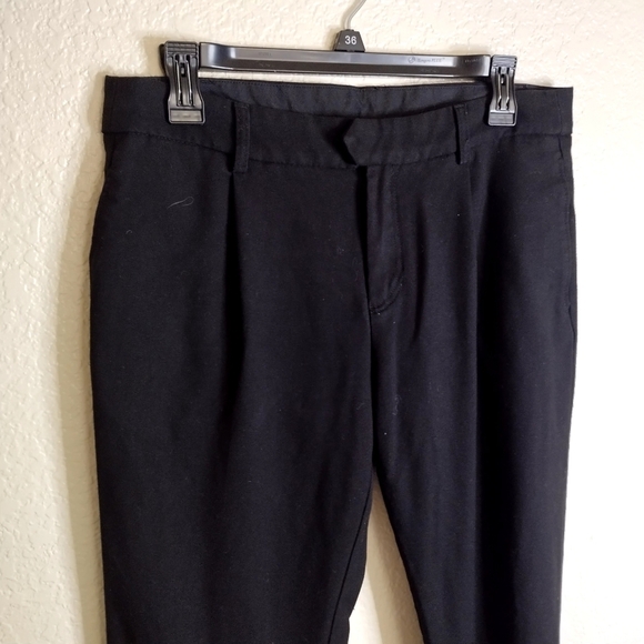 Free People Trouser Onyx Black Rolled Cuff Hem Straight Leg Sz 6 - Picture 3 of 10